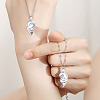 2Pcs Valentine's Day Alloy Forever Heart with Hands Magnetic Pendant Necklaces for Women Men WG7D3EF-01-2
