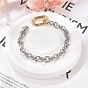 304 Stainless Steel Cable Chain Bracelets for Women Men BJEW-C089-09GP-2