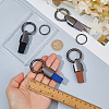 4Pcs 4 Colors Suede Fabric Pendant Keychains KEYC-FH0001-78-3