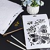 Gorgecraft 10Pcs 10 Styles PP Plastic Hollow Out Drawing Painting Stencils Templates DIY-GF0007-35-4