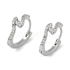 Clear Cubic Zirconia Hoop Earrings EJEW-L292-013P-1