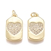 Brass Micro Pave Cubic Zirconia Pendants ZIRC-G168-43G-1