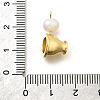 Brass & Natural Pearl Cup Pendants KK-Z093-34G-3