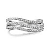 Anti-Tarnish Three Row Clear Cubic Zirconia Finger Ring RJEW-Q813-02P-1