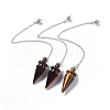 Natural Tiger Eye Pointed Dowsing Pendulums AJEW-B020-01P-01-1