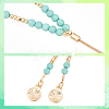 ANATTASOUL 2Pcs 2 Colors Glass Beaded Lariat Necklaces Set with Alloy Coreana Chain NJEW-AN0001-05-3
