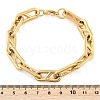 304 Stainless Steel Oval Link  Chain Bracelets for Women Men BJEW-F488-49C-G-5