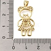 Rack Plating Brass Micro Pave Cubic Zirconia Pendants ZIRC-F142-08G-3