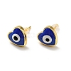 Heart with Evil Eye Enamel Stud Earrings EJEW-G282-06G-2