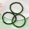 Natural TaiWan Jade Bead Stretch Bracelets BJEW-K212-A-019-1