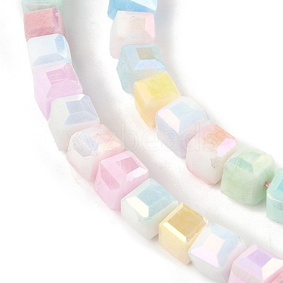 Electroplate Opaque Glass Beads Strands EGLA-U004-02C-1