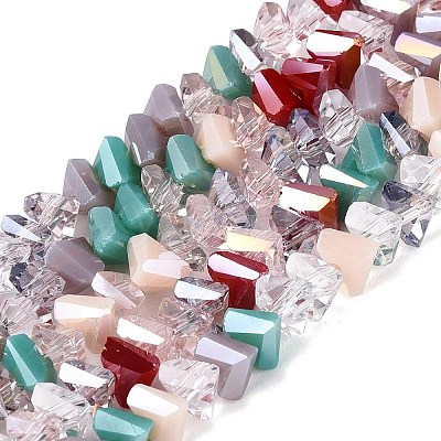 Mixed Styles Electroplate Glass Beads Strands EGLA-Q135-03A-C02-1