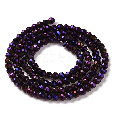 Electroplate Glass Beads Strands GLAA-H021-01B-FP09-1