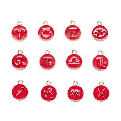 2 Sets 2 Styles Golden Plated Alloy Enamel Charms ENAM-YW0001-28F-1