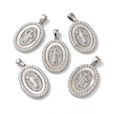 Religion Natural White Shell Virgin Mary Pendants BSHE-Z003-14P-1