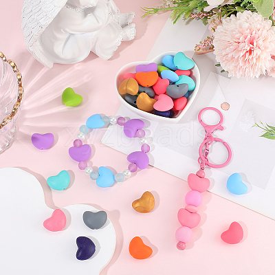60Pcs 10 Colors Food Grade Eco-Friendly Silicone Focal Beads FIND-PA0001-03-1