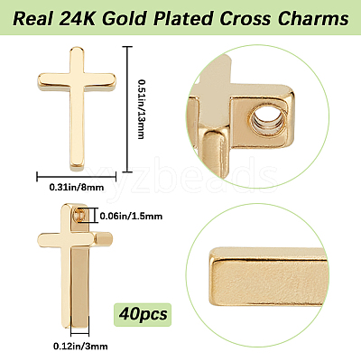 40Pcs Brass Charms KK-BBC0010-64-1