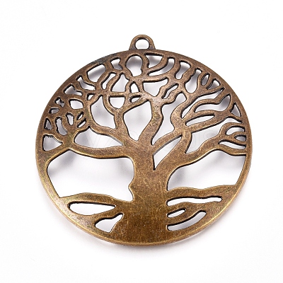 Tibetan Style Pendant Cabochon Settings TIBEP-A23210-AB-FF-1