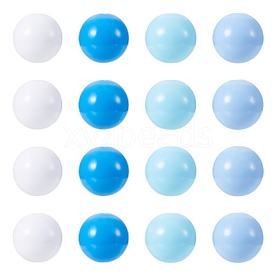 20Pcs 4 Colors Opaque Acrylic Beads MACR-TA0002-51A-1