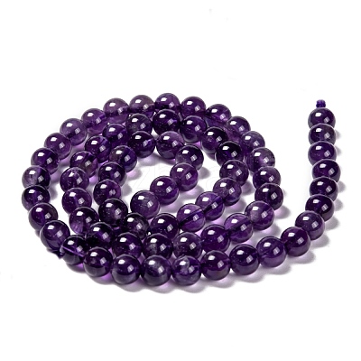 Natural Amethyst Round Bead Strands X-G-M304-18-6mm-1