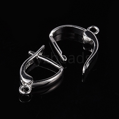 Anti-Tarnish Rhodium Plated 925 Sterling Silver Leverback Earrings X-STER-K168-003P-1