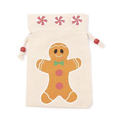 Christmas Theme Cotton Fabric Cloth Bag ABAG-H104-A03-1