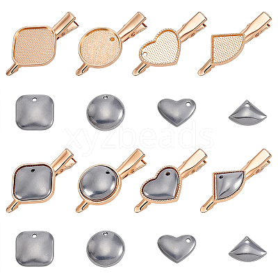 8 Sets 4 Styles Alloy Alligator Hair Clip Findings FIND-GA0008-62-1