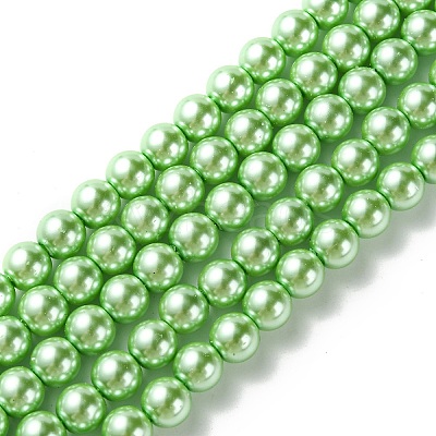 Eco-Friendly Glass Pearl Beads Strands HY-A008-8mm-RB008-1
