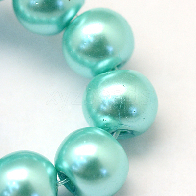 Baking Paint Pearlized Glass Pearl Round Bead Strands HY-Q003-4mm-65-1
