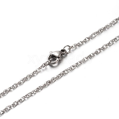 Tarnish Resistant 304 Stainless Steel Double Link Chains Necklaces NJEW-O051-09-1