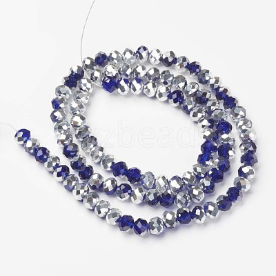 Electroplate Transparent Glass Beads Strands EGLA-A034-T6mm-M09-1