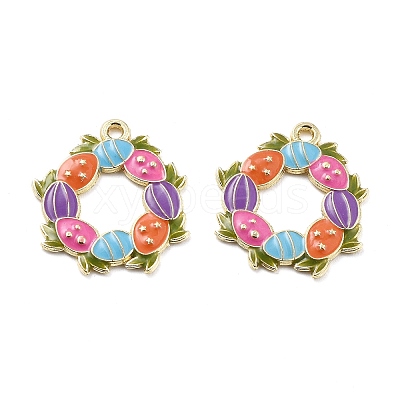 Easter Alloy Enamel Pendants ENAM-E360-01G-04-1