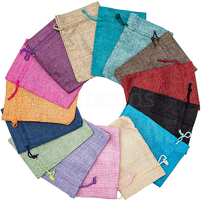 Burlap Packing Pouches Drawstring Bags ABAG-BC0001-11-1