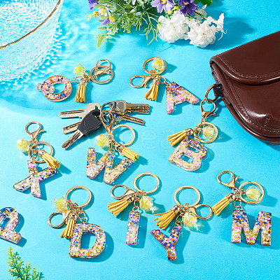 Alloy Resin Polygon Keychains KEYC-TADJ0002-03G-T-1