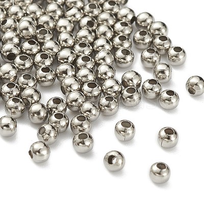 Non-Tarnish 304 Stainless Steel Round Seamed Beads A-STAS-R032-3mm-1