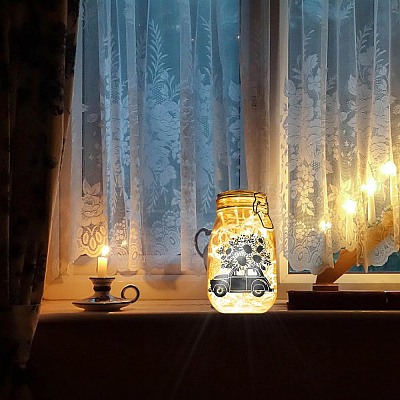 PVC Lamp Film for DIY Colorful Light Hanging Lamp Frosted Glass Jar DIY-WH0505-031-1