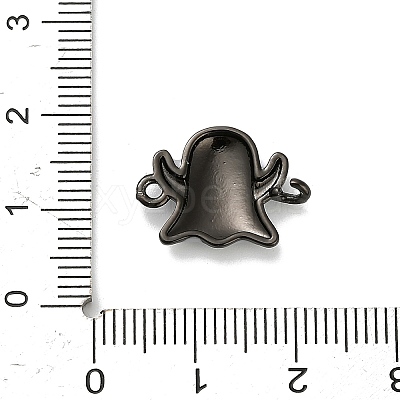 Halloween Brass Light Grey Enamel Connector Charms KK-F915-04A-B-1