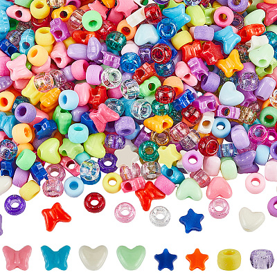 5 Styles Plastic Beads KY-SC0002-27-1