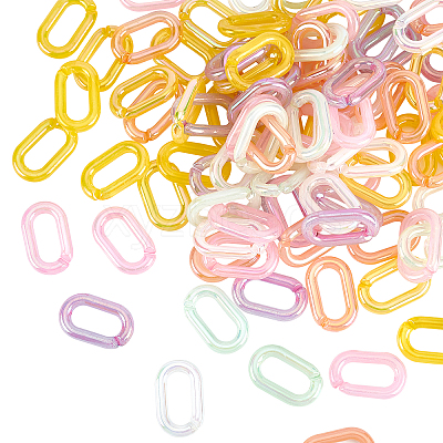 120 Pcs 6 Colors Transparent Acrylic Linking Rings TACR-OC0001-05-1