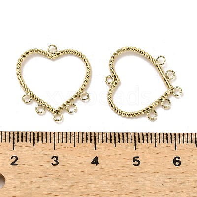 304 Stainless Steel Chandelier Component Heart Links High Polished STAS-L022-140G-1