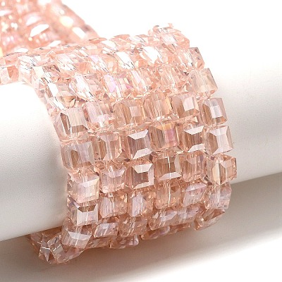 Electroplate Glass Beads Strands EGLA-D018-6x6mm-32-1