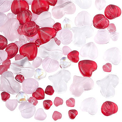 100Pcs 5 Styles Transparent Glass Beads GLAA-SC0003-14-1