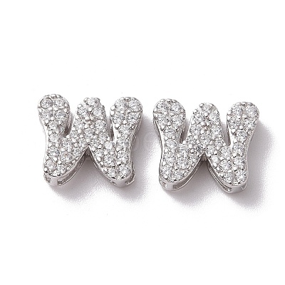 925 Sterling Silver Micro Pave Cubic Zirconia Beads STER-Z005-15P-W-1