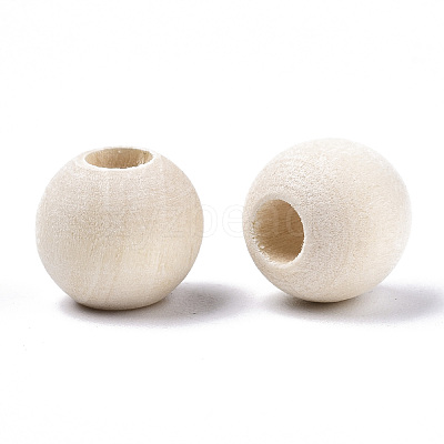Natural Unfinished Wood Beads X-WOOD-Q038-10mm-1