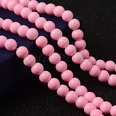 Painted Glass Bead Strands DGLA-S071-6mm-37-1