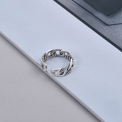 Adjustable Brass Cuff Finger Rings for Women RJEW-BB70613-1