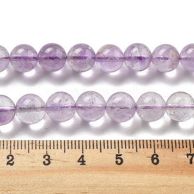 Natural Lavender Amethyst Round Bead Strands G-L411-12-8mm-1