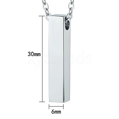 Non-Tarnish 304 Stainless Steel Urn Ashes Pendants BOTT-PW0001-094-1