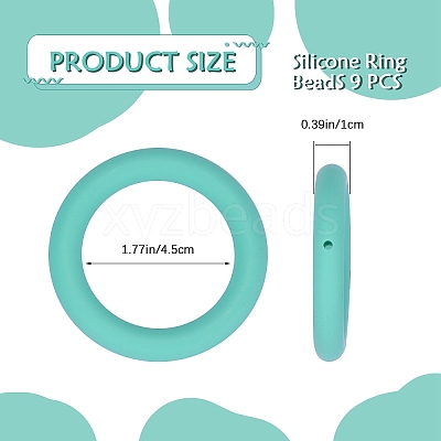 9Pcs Ring Food Grade Eco-Friendly Silicone Focal Beads JX895I-1