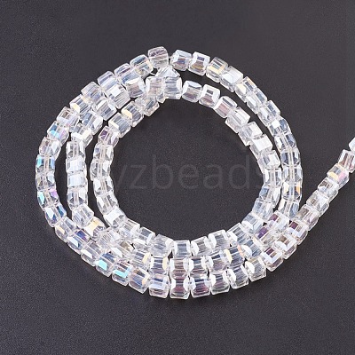 Electroplate Glass Beads Strands EGLA-D018-6x6mm-01-1